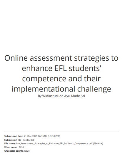 Online assessment strategies to enhance EFL students competence and their implementational challenges