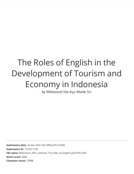 The Roles of English in the Development of Tourism and Economy in Indonesia