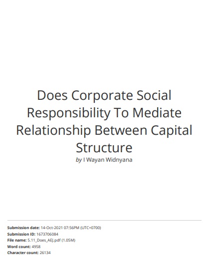 Does Corporate Social Responsibility to Mediate Relationship Between Capital Structure, Size Companies, Financial Performance on Company Value?