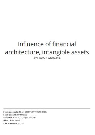  Influence of Financial Architecture, Intangible Assets on Financial Performance and Corporate Value in the Indonesian Capital Market